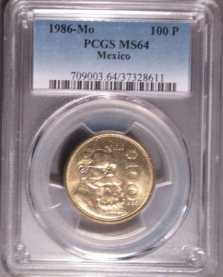1986 Mo Mexico One Hundred Peso ($100),  Pcgs Ms 64