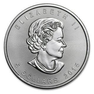 2015 Canada Silver Maple Leaf,  Spotted,  1 Troy Oz.  999 Silver,