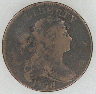 1798 Draped Bust Large Cent 1c G Good Circulated (9618)