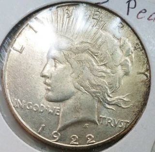 Lustrous 1922 S Peace Dollar 90 Silver Coin Bullion Usa Xl 97 Yr Old S&h