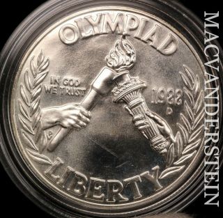 1988 - D Olympics Commemorative Dollar - Silver Gem Brilliant Unc J2389