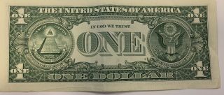 Circulated Dollar Bill Low Serial Number Cool Bill G 0004 2989 A 2