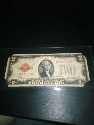 Currency Note 1928 2 Dollar Bill A Red Seal Note Paper Money United States Usa
