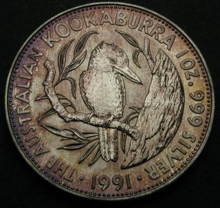 Australia (bullion Kookaburra) 5 Dollars 1991 - Silver - Elizabeth Ii.  - 3673