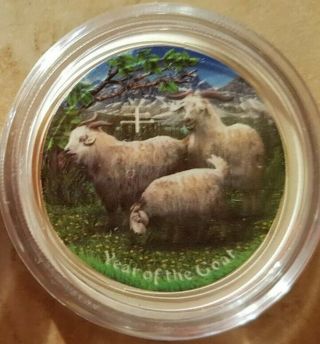 2015 Australia 1/2 Oz Silver Year Of The Goat Color Silver Coin