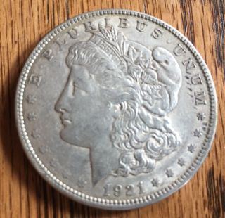 1921 P Morgan Silver Dollar - 90 Silver - Detail - Plastic Round
