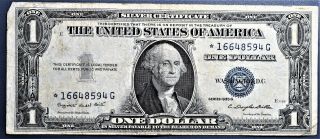 1935 - G $1 One Dollar Bill Silver Certificate Star Note Fr 1617 A1163