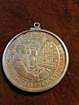 Danbury First Apollo Vii Flight 1968 Sterling Silver Art Medal
