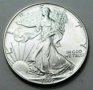1992 American Silver Eagle Dollar 1 Oz Fine Silver Coin,