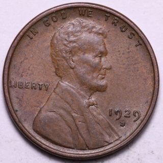 Au,  1929 - D Lincoln Wheat Cent Penny K6sp