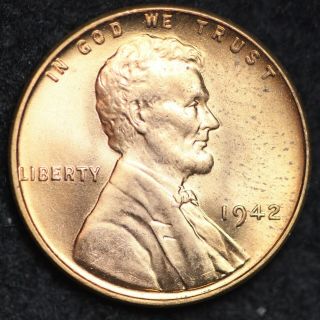 Red Uncirculated 1942 Lincoln Wheat Penny