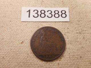 1860 Great Britain Farthing - Collector Grade Album Coin - 138388