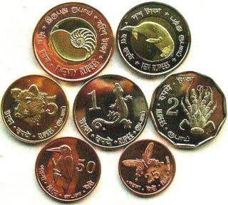 Andaman Nicobar Islands 2011 Animal Set Of 7 Coins,  Unc