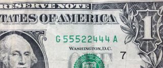 2013 Double Triple & Trinary $1 One Dollar Bill Note Frn Fancy Serial Number