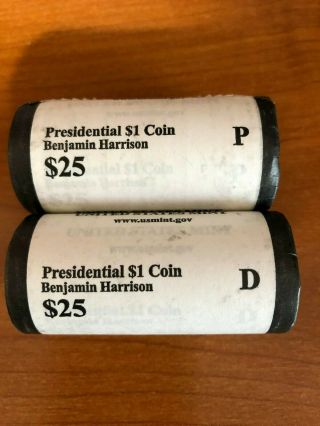 2012 D & P Benjamin Harrison Presidential 25 Coin Uncirculated Roll