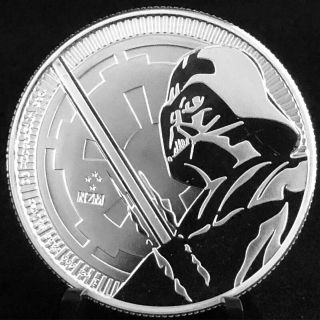 2018 1oz Niue.  999 Silver Star Wars Darth Vader Lightsaber Coin -