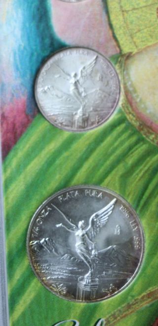 Mexico 1996 Libertad 3 silver coin set 1/20 1/10 1/4 Onza Victory Angel 6