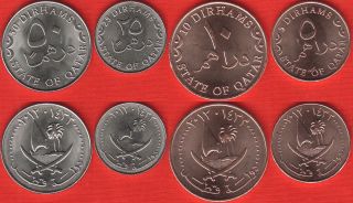 Qatar Set Of 4 Coins: 5 - 50 Dirhams 2012 Unc