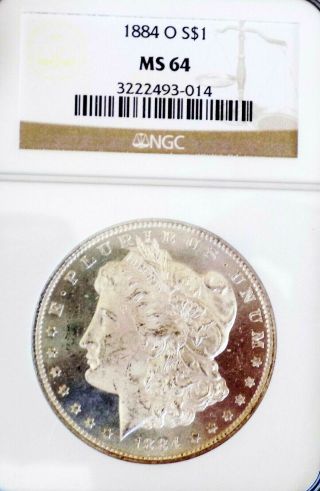 Morgan Silver Dollar 1884 O Ngc Ms 64,  Undergrade Deep Proof Like Mirrors