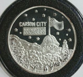 Carson City Press 2000 1 Ounce,  Oz Silver Round/coin:.  999 Fine