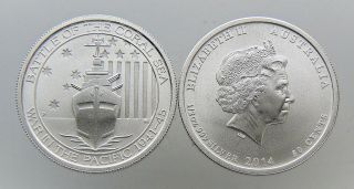 2 X 2014 Australia Silver Battle Of Coral Sea 1/2 Oz Coins Bu