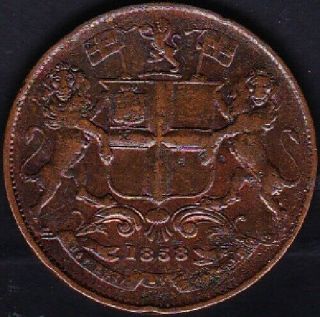 1858 East India Company 1/4 Anna Coin Ef