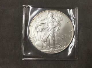 2002 American Eagle 1 Ounce Silver Coin.  999 Pure Silver Bullion Uncirculated 3