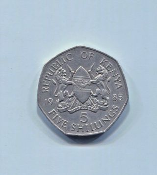Kenya - 2 Historical Arap Moi Coins,  10 Cents,  1984 & 5 Shilings,  1985