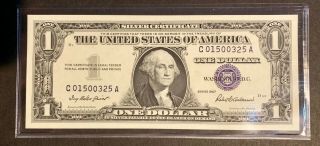 1957 Uncirculated 1 Dollar Bill Silver Certificate