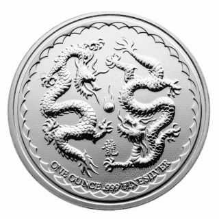 2018 1 Oz Niue Silver $2 Double Dragon Coin (bu)