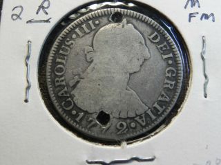 Mexico Silver 2 Reales 1772 F.  M.  Carolus Iii,  Mintmark Mo,