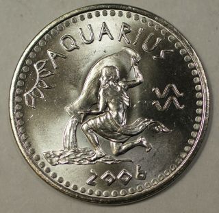 2006 Somaliland Aquarius 10 Shilling Zodiac Coin Bu Unc