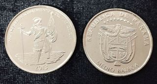 Panama 1/2 Balboa Discovery Of The Pacific Ocean 2013 Unc Coin