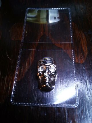1 Troy Oz.  3 - D Skull From Bullion Beaver.  999 Fine Silver.