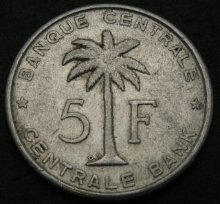 Belgian Congo (ruanda Urundi) 5 Francs 1958 Db - Aluminum - Vf - 471