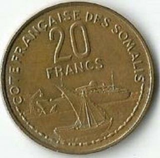 Somalis,  20 Francs 1965.  Very.