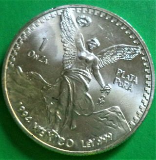 1994 Silver Mexican Libertad 1 Oz.  999 Fine Silver Round