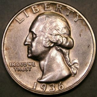 1936 D Washington Silver Quarter Very Appealing Semi Key Date 2 Series