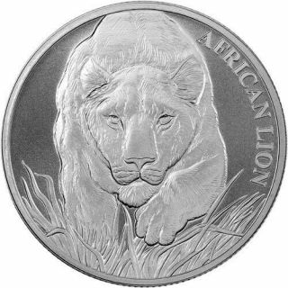 2017 Republic Of Chad African Lion 1 Oz.  999 Silver Bu