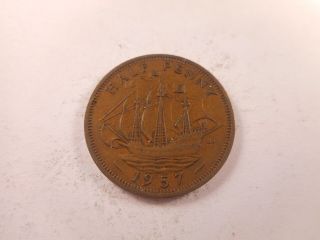 1957 Great Britain Half Penny - Collector Grade Album Coin - 081716
