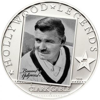 Cook Islands 2010 5$ Hollywood Legends I Clark Gable 25g Silver Proof Coin