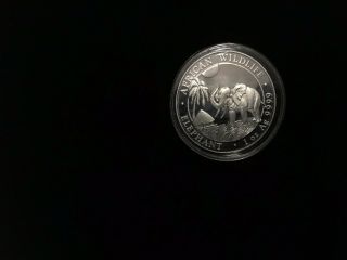 2017 Somalia African Elephant 1 Oz.  999 Silver Coin In Capsule Bu