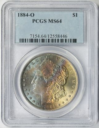 1884 - O Morgan Dollar $1 MS 64 PCGS Color Toned 2