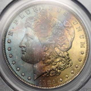 1884 - O Morgan Dollar $1 MS 64 PCGS Color Toned 5