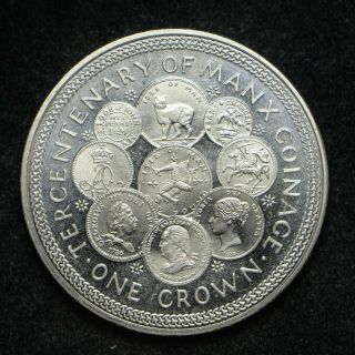1979 Isle Of Man One Crown Tercentenary Of Max Coinage Commemorative (bb2937)