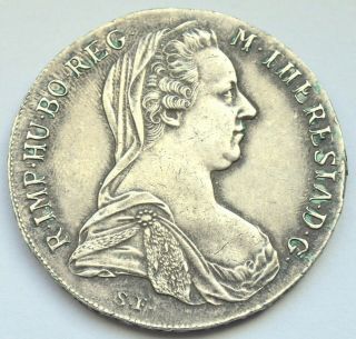 Austria Thaler 1780 Maria Theresia Large Silver Coin Details 28g