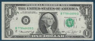 United States Us 1 Dollar Federal Reserve Note,  1974,  B,  Xf,