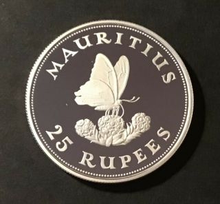 Mauritius - 25 Rupees 1975 Km 40a 28,  28/0,  925 Silver Proof With Certificate