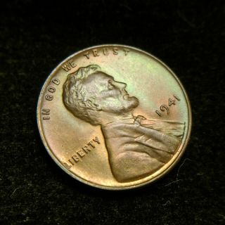 1941 - P Nicely Toned BU/Uncirculated Lincoln Cent Wheat Penny 2