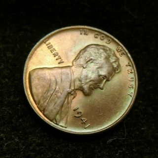 1941 - P Nicely Toned BU/Uncirculated Lincoln Cent Wheat Penny 3